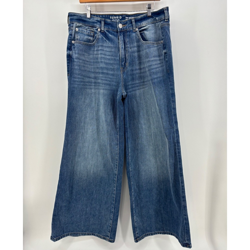 Torrid  High Rise Baggy Wide Leg Duo Denim Jeans Women's 12W Blue